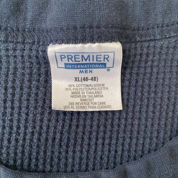 Premier International men XL cotton blend crewneck longsleeve thermal shirt bund - Picture 6 of 11
